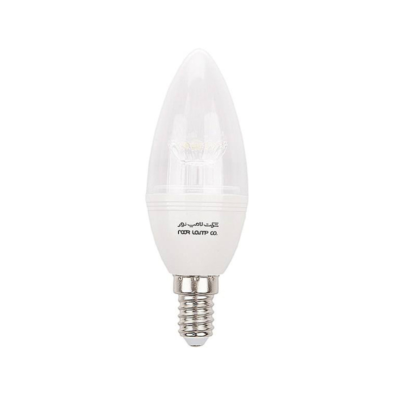 لامپ ال ای دی شمعی شفاف 6 وات لامپ نور مدل PS پایه E14