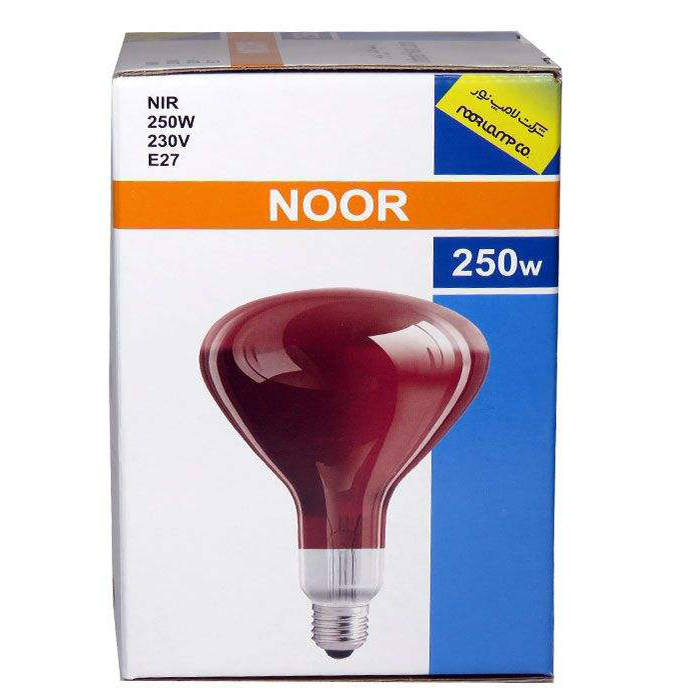 لامپ مادون قرمز 250 وات لامپ نور مدل PRO پایه E27 بسته 6 عددی