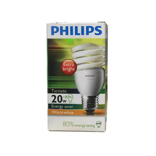 لامپ کم مصرف 20 وات فیلیپس مدل FULL SPIRAL پایه E27 بسته 3 عددی