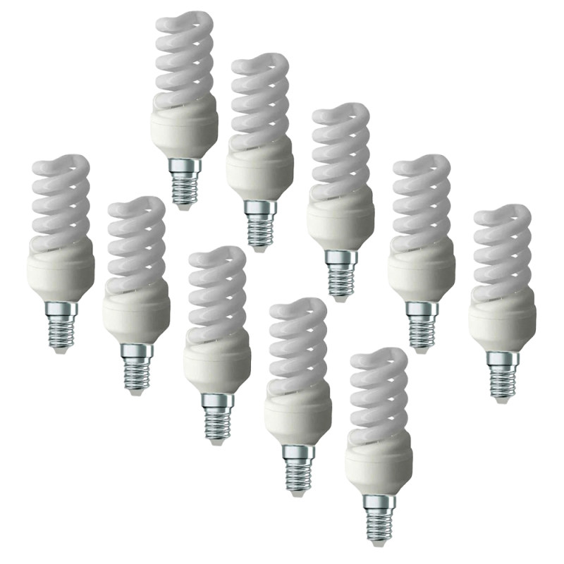 لامپ کم مصرف 11 وات رنگین لایت مدل FULL SPIRALL پایه E14 بسته 10 عددی